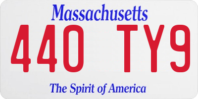 MA license plate 440TY9