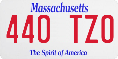 MA license plate 440TZ0