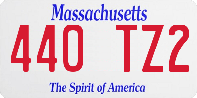 MA license plate 440TZ2