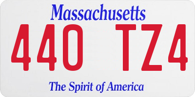 MA license plate 440TZ4