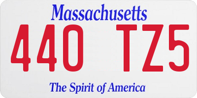 MA license plate 440TZ5