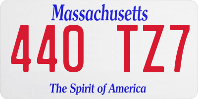 MA license plate 440TZ7