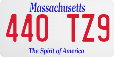 MA license plate 440TZ9