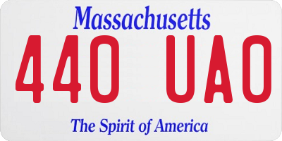 MA license plate 440UA0
