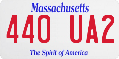 MA license plate 440UA2