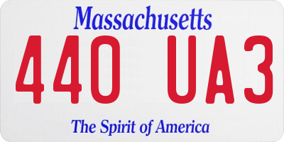 MA license plate 440UA3