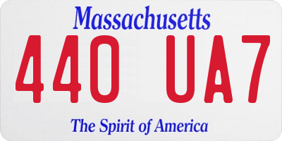MA license plate 440UA7