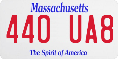 MA license plate 440UA8