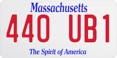 MA license plate 440UB1