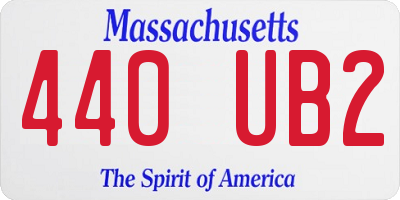 MA license plate 440UB2