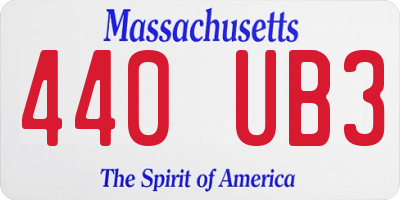 MA license plate 440UB3