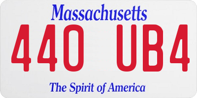 MA license plate 440UB4