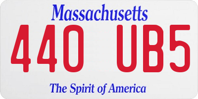 MA license plate 440UB5