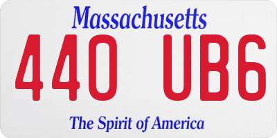 MA license plate 440UB6