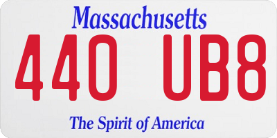 MA license plate 440UB8