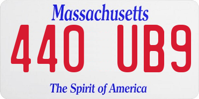 MA license plate 440UB9