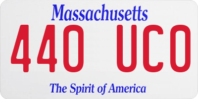 MA license plate 440UC0