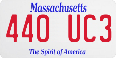 MA license plate 440UC3