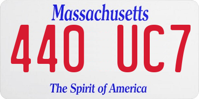 MA license plate 440UC7