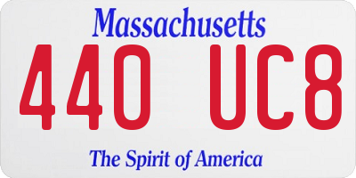 MA license plate 440UC8