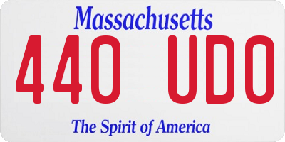 MA license plate 440UD0