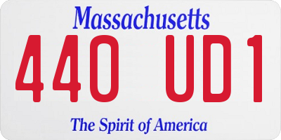MA license plate 440UD1