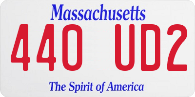 MA license plate 440UD2