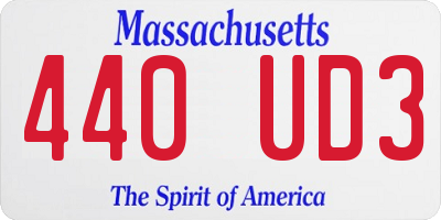 MA license plate 440UD3