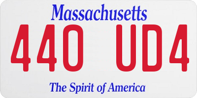 MA license plate 440UD4
