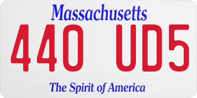 MA license plate 440UD5