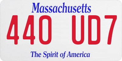 MA license plate 440UD7