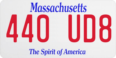 MA license plate 440UD8