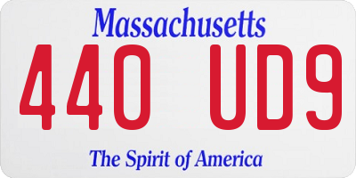 MA license plate 440UD9