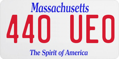 MA license plate 440UE0