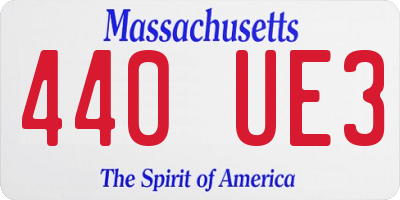 MA license plate 440UE3