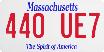 MA license plate 440UE7