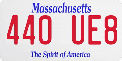 MA license plate 440UE8