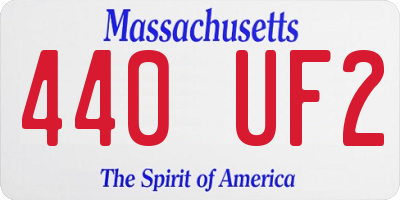 MA license plate 440UF2