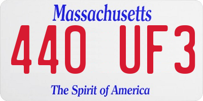 MA license plate 440UF3