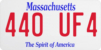 MA license plate 440UF4