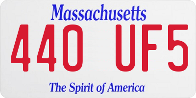 MA license plate 440UF5