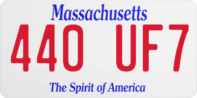 MA license plate 440UF7