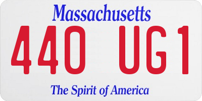 MA license plate 440UG1