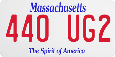 MA license plate 440UG2