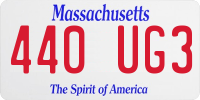 MA license plate 440UG3