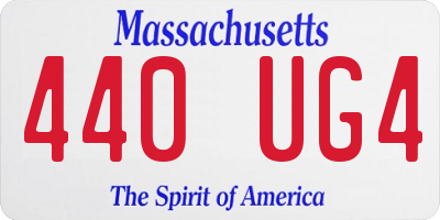 MA license plate 440UG4
