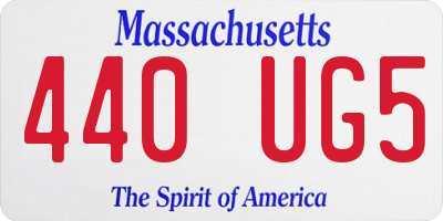 MA license plate 440UG5