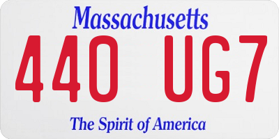 MA license plate 440UG7