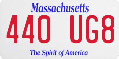 MA license plate 440UG8