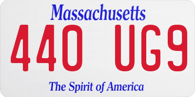 MA license plate 440UG9